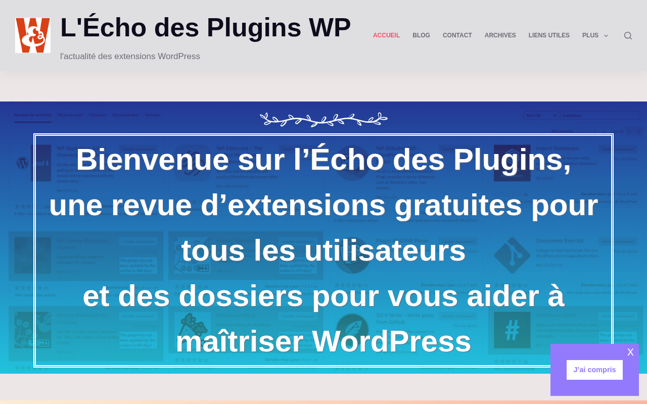 L'Écho des Plugins WP – l'actualité des extensions WordPress