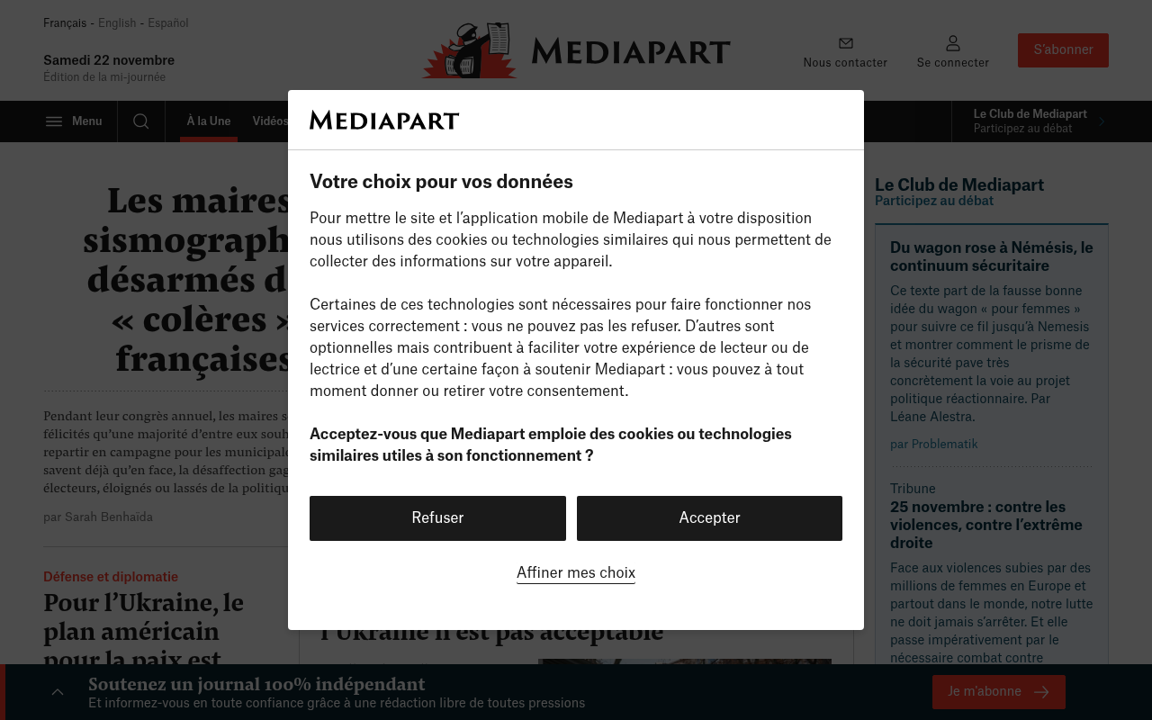 Site d'information français d'actualités indépendant et participatif en ligne | Mediapart